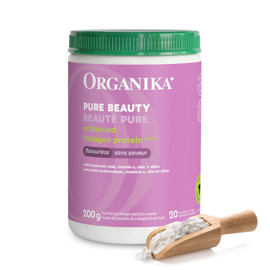 Organika Canadian-Made Enhanced Collagen Pure Beauty - Combination of Collagen, Hyaluronic Acid, Vitamin C, Zinc, and Silica- 200g 🍁 All In One Marketplace Canada