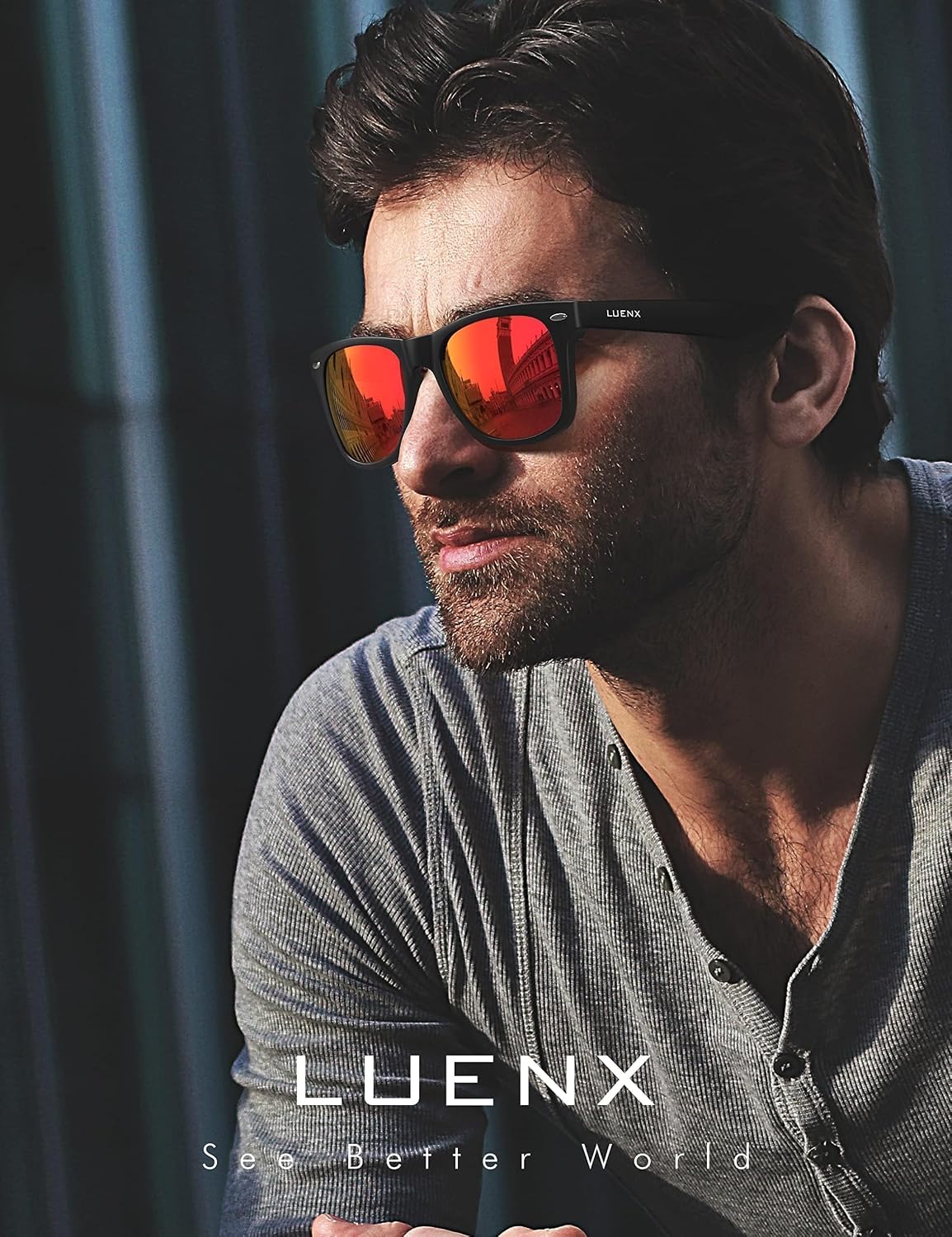 LUENX Polarized Sunglasses – UV400, Square Frame, Anti-Slip, Men & Women