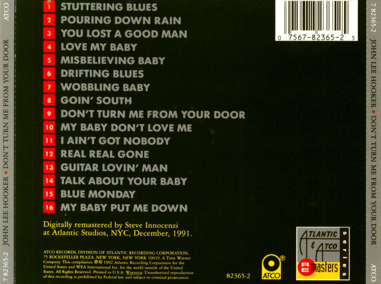 John Lee Hooker / Don't Turn Me From Your Door