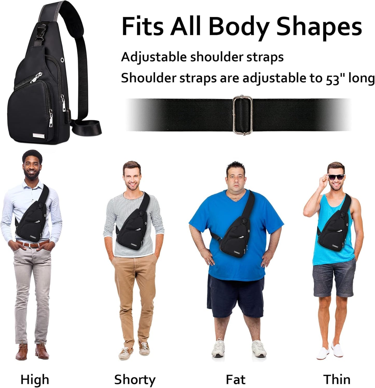 Waterproof Sling Bag – Crossbody Backpack for Men & Women, Hiking Daypack, Chest Bag