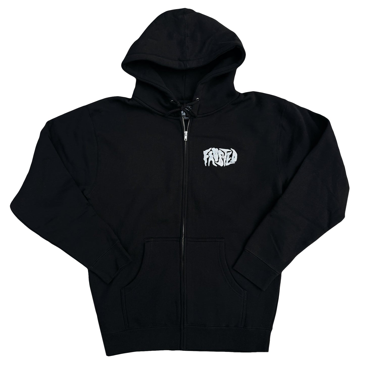 Frosted Skateboards 'Silver Glitch Classic' Zip-Up Hoodie - Black
