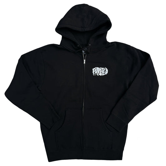Frosted Skateboards 'Silver Glitch Classic' Zip-Up Hoodie - Black