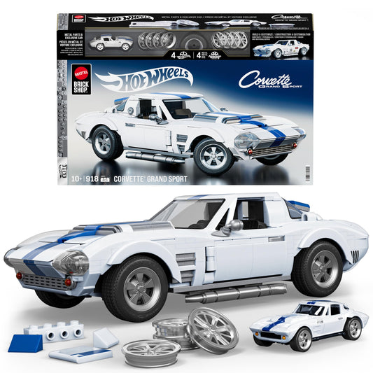 Mattel Brick Shop Hot Wheels Elite Series Building Set, Corvette Grand Sport with 918 Pieces, Realistic Details and Custom Decals, Adult Collectors and Kids Ages 10+ 🍁 All In One Marketplace Canada