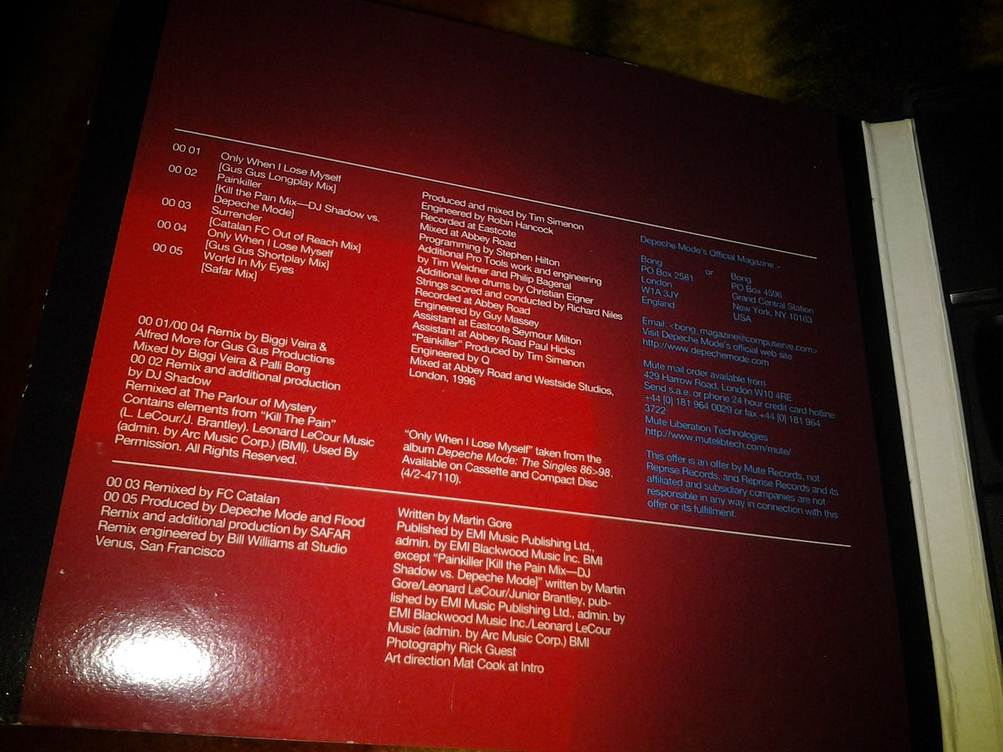 Depeche Mode / Only When I Lose Myself 2 X2 + Painkiller + Surren - CD (Used)