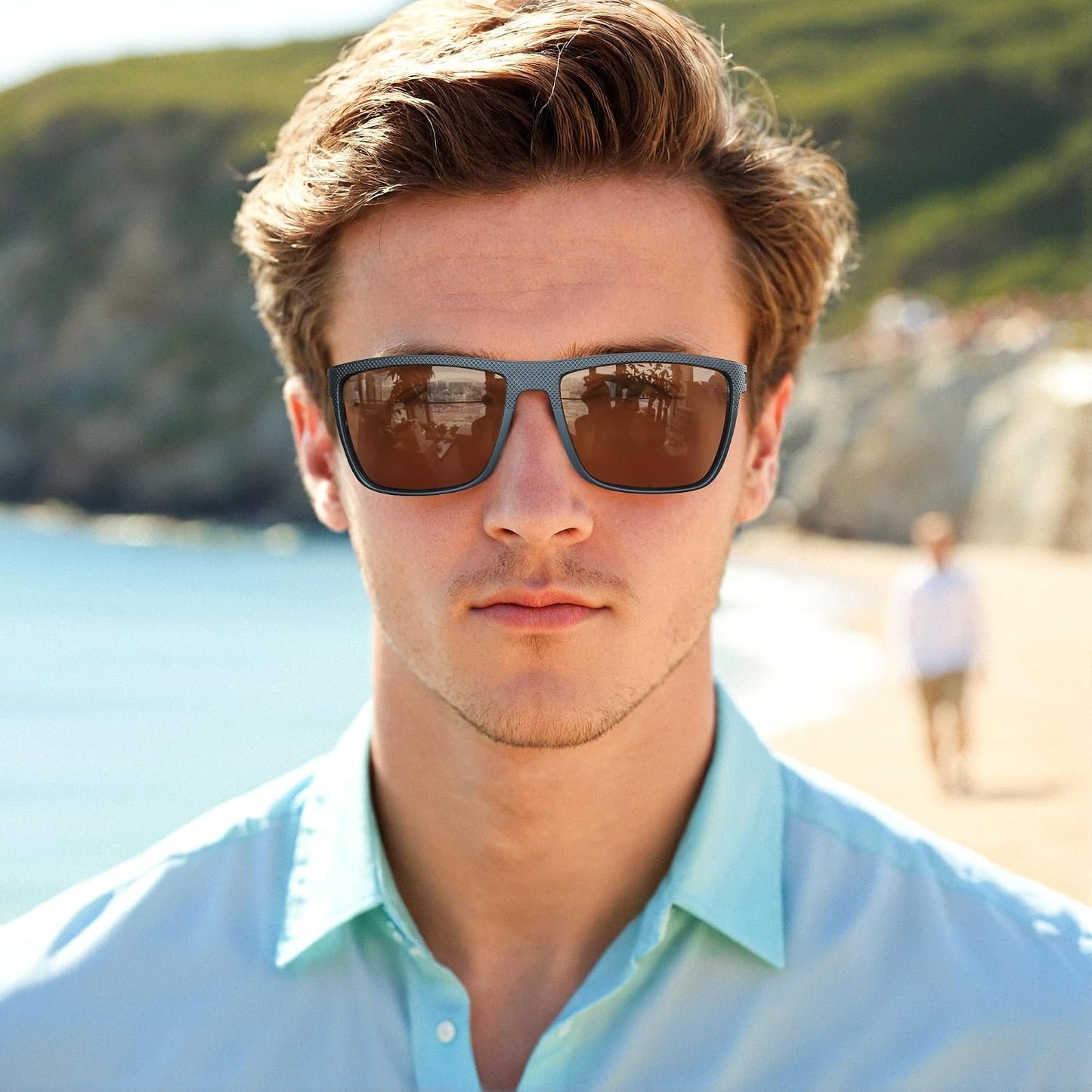 ZENOTTIC Polarized Sunglasses for Men – Lightweight TR90 Frame, UV400, Square