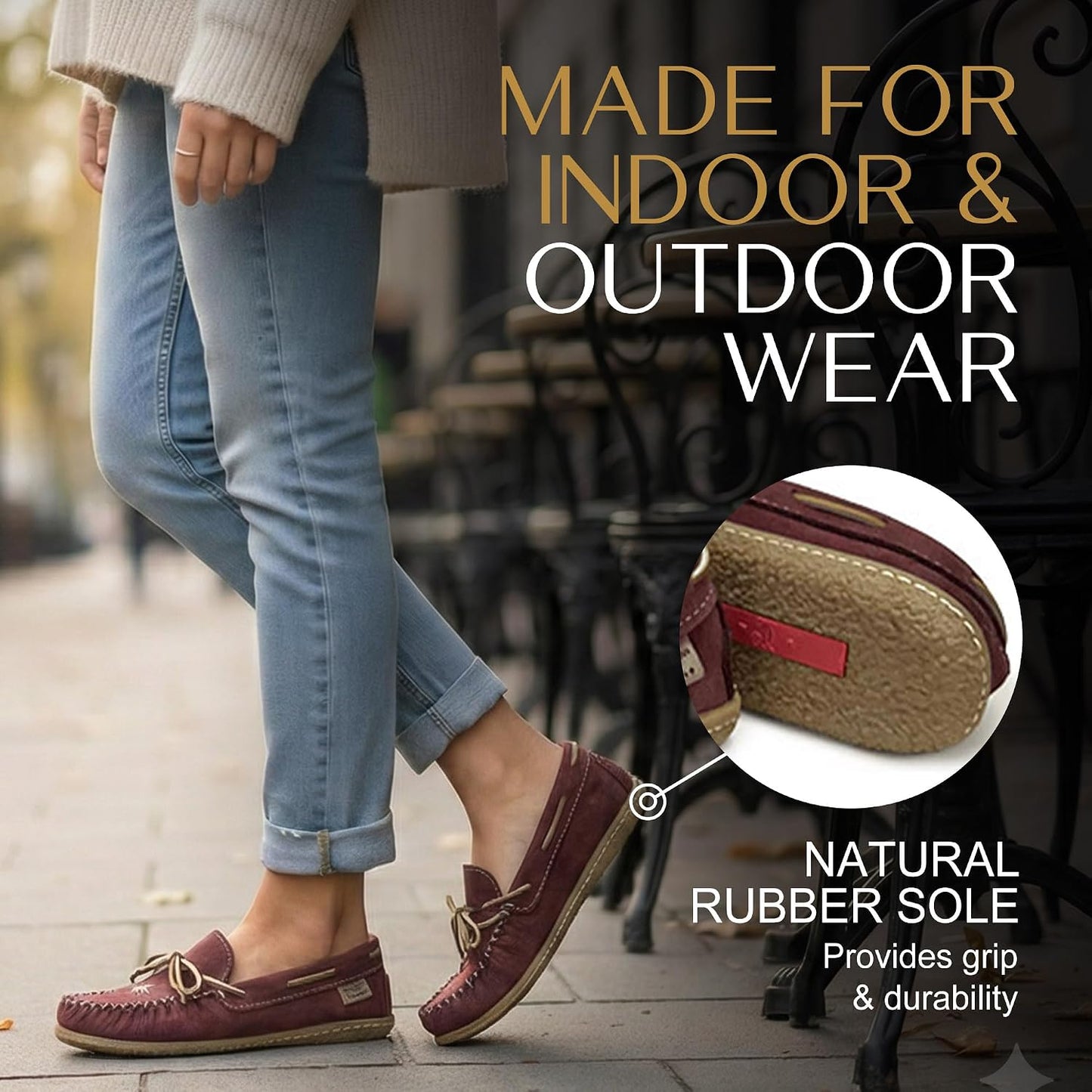 Women's Leather Moccasin Loafers – Handcrafted in Canada, Inca Embroidery, Indoor & Outdoor
