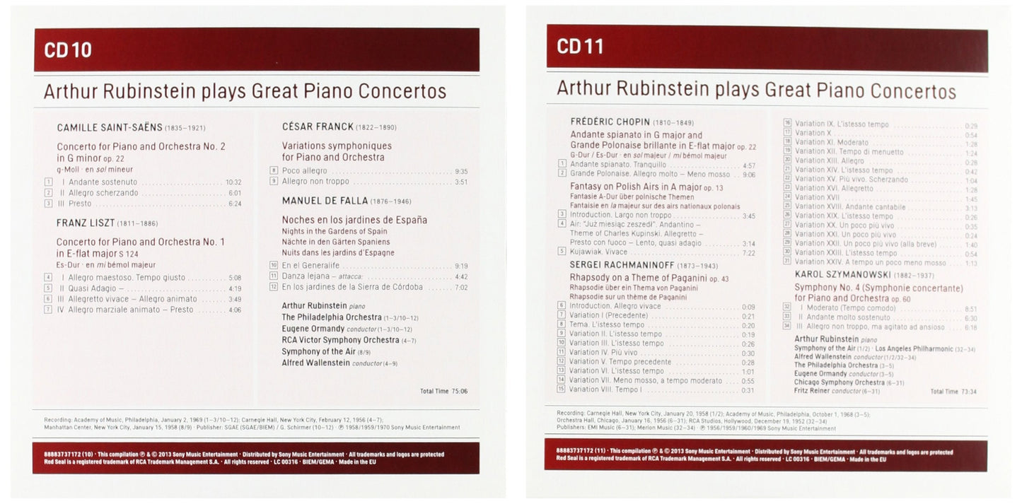 Arthur Rubinstein / Plays Great Piano Concertos - CD