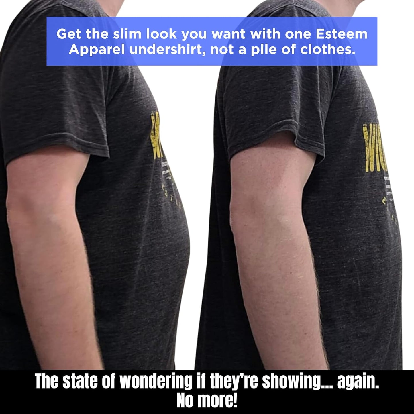 Esteem Apparel Men's Chest Compression Shirt – Gynecomastia Body Slimming Shapewear