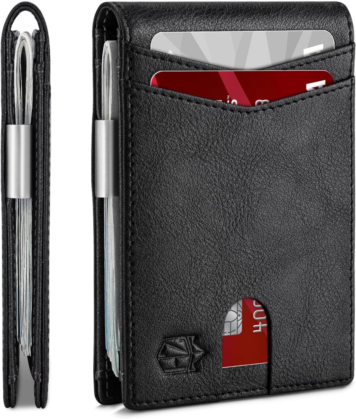 Zitahli Slim RFID Wallet for Men – Leather Bifold with Money Clip, 12 Card Slots