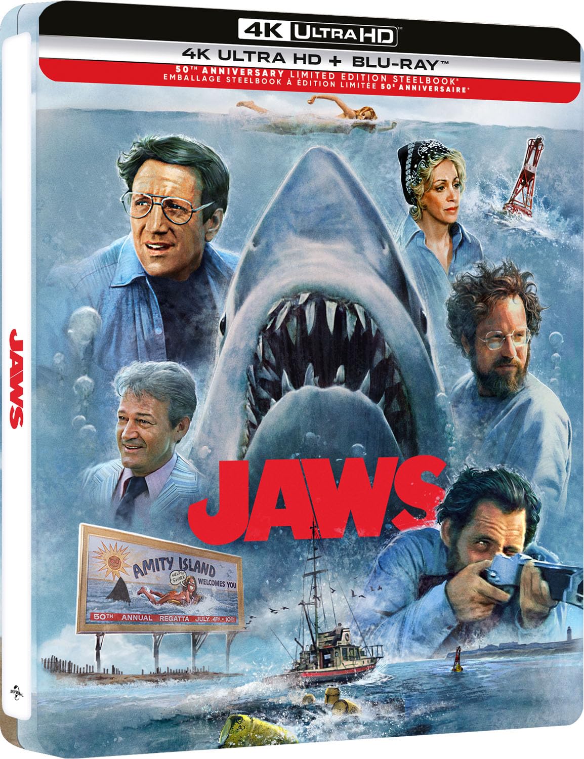 Jaws: 50th Anniversary Limited Edition Steelbook - 4K/Blu-Ray