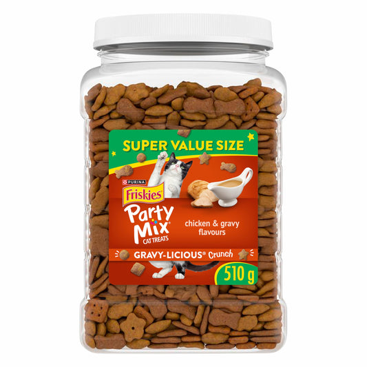 Friskies Party Mix Cat Treats, Gravy-Licious Crunch Chicken 510g (3 Pack) 🍁 All In One Marketplace Canada