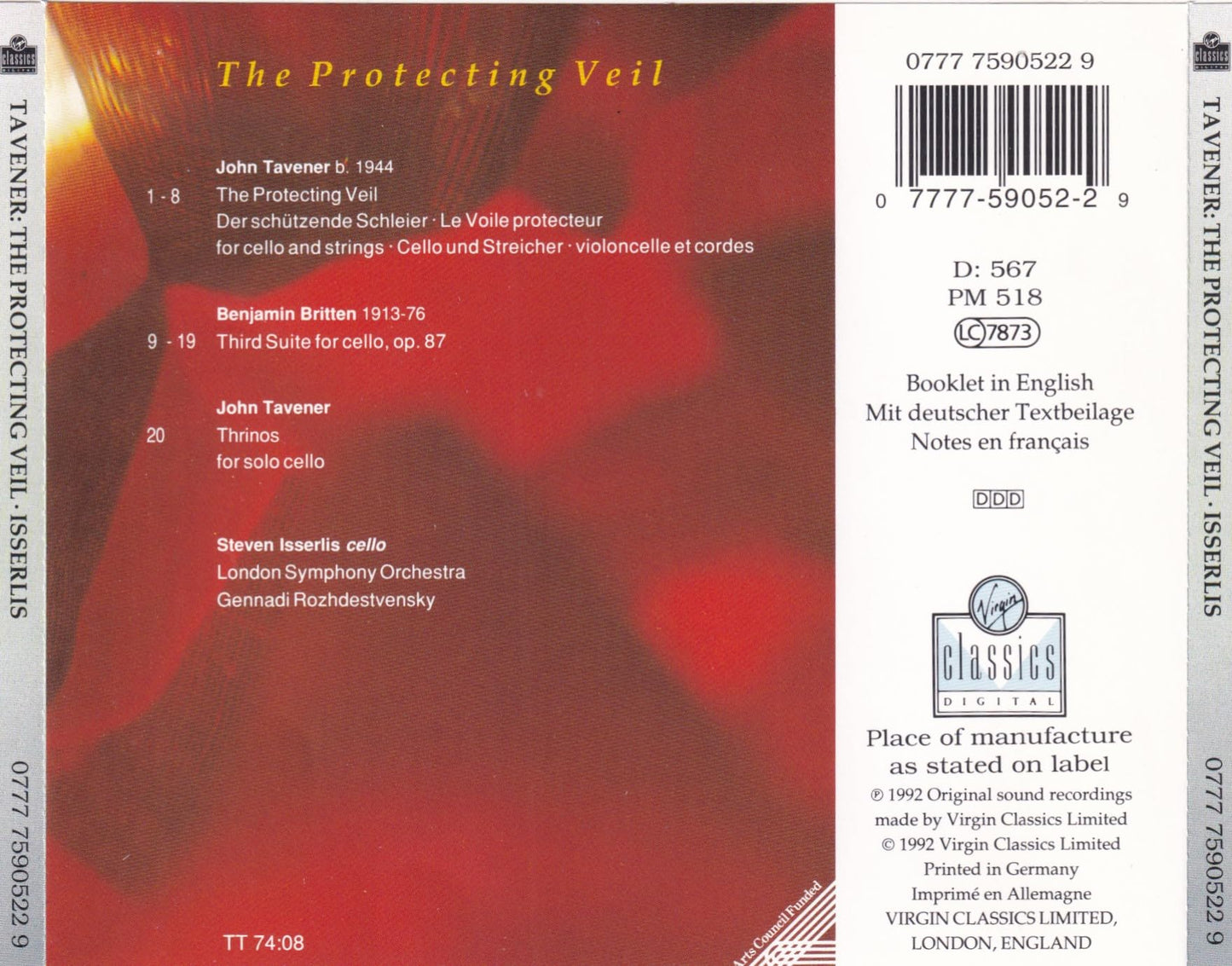 Protecting Veil / Third Suite For Cello / Thrinos