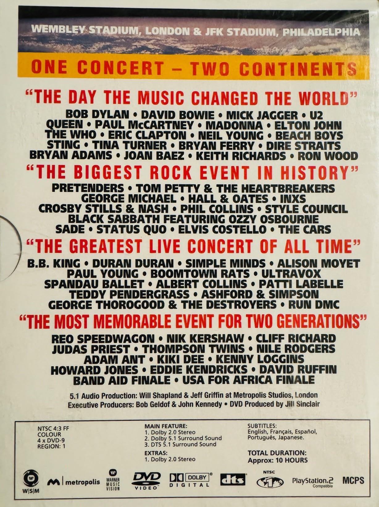 WACR2 Live Aid (4 Disc Set), English