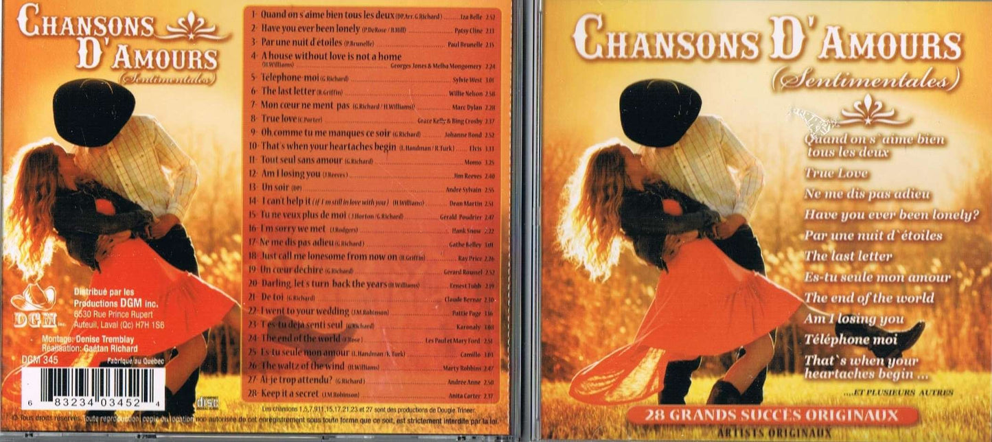 Chansons D'Amours (Sentimentales) - 28 Grands Succes Originaux et Artistes Originaux