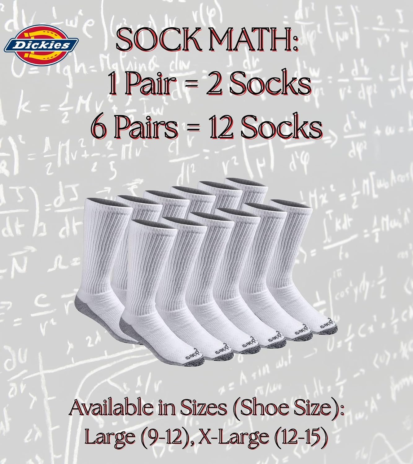 Dickies Men's Dri-Tech Moisture Control Boot Socks – Multi-Pack