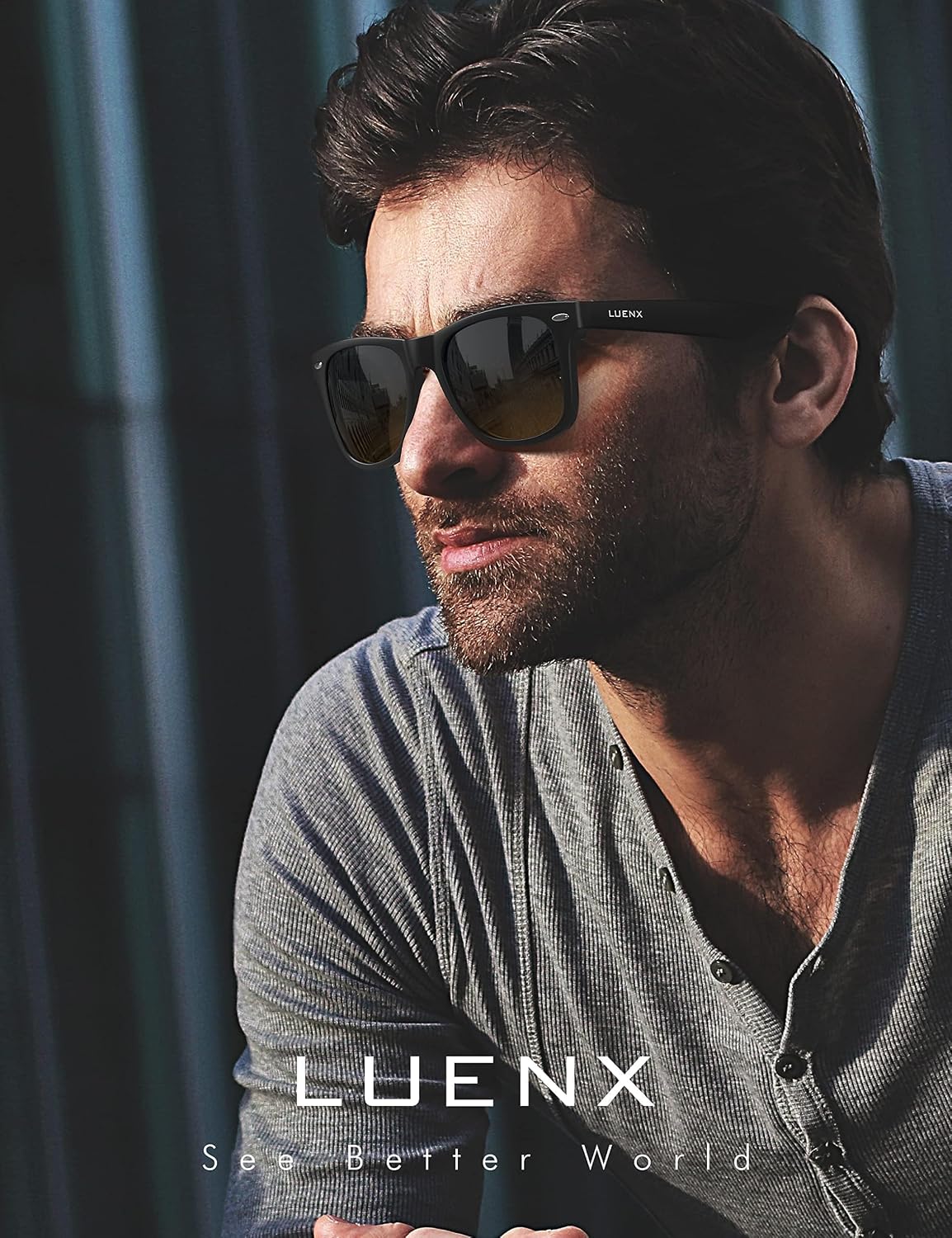 LUENX Polarized Sunglasses – UV400, Square Frame, Anti-Slip, Men & Women