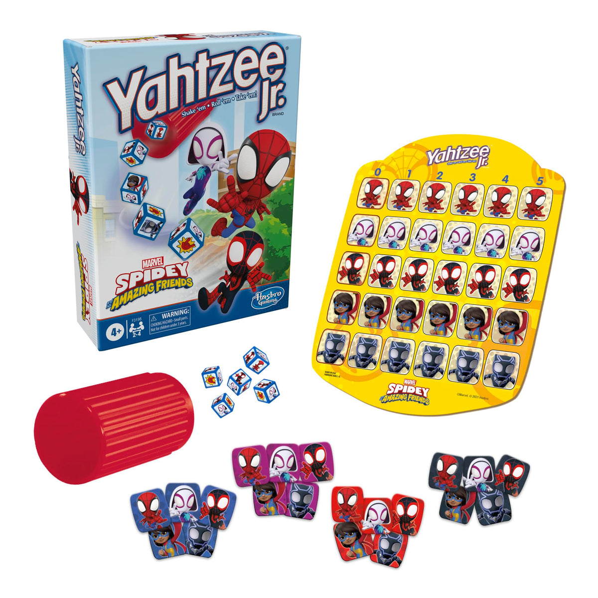 Hasbro Yahtzee Jr.: Marvel Spidey and His Amazing Friends Edition Board Game for Kids Ages 4 and Up, Counting and Matching Game for Preschoolers, English 🍁 All In One Marketplace Canada