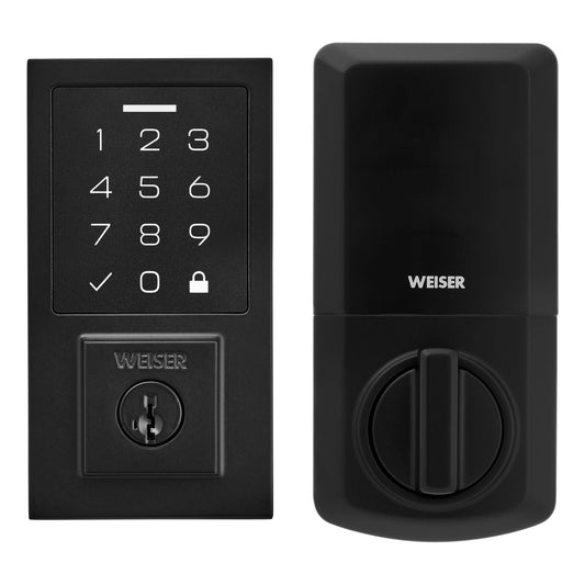 Weiser SmartCode Matte Black Keyless Entry Door Lock/Deadbolt Lock, 10-Button Touchpad Door Lock with Backlit Keypad, Up to 50 User Codes, Electronic Door Locks for Front Door, Modern Home Décor 🍁 All In One Marketplace Canada
