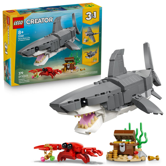 LEGO Creator Fierce Shark with a Treasure Chest Building Toy for Boys & Girls - Kids Build a Shark, Fish, or Manta Ray Animal Figure - Bedroom or Shelf Decor for Ages 8+ - 31381 🍁 All In One Marketplace Canada