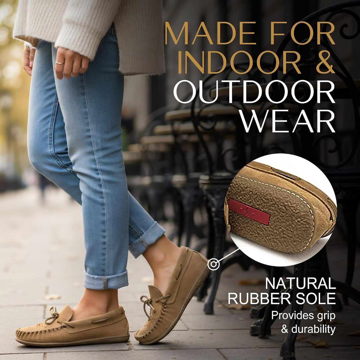 Women's Leather Moccasin Loafers – Handcrafted in Canada, Inca Embroidery, Indoor & Outdoor