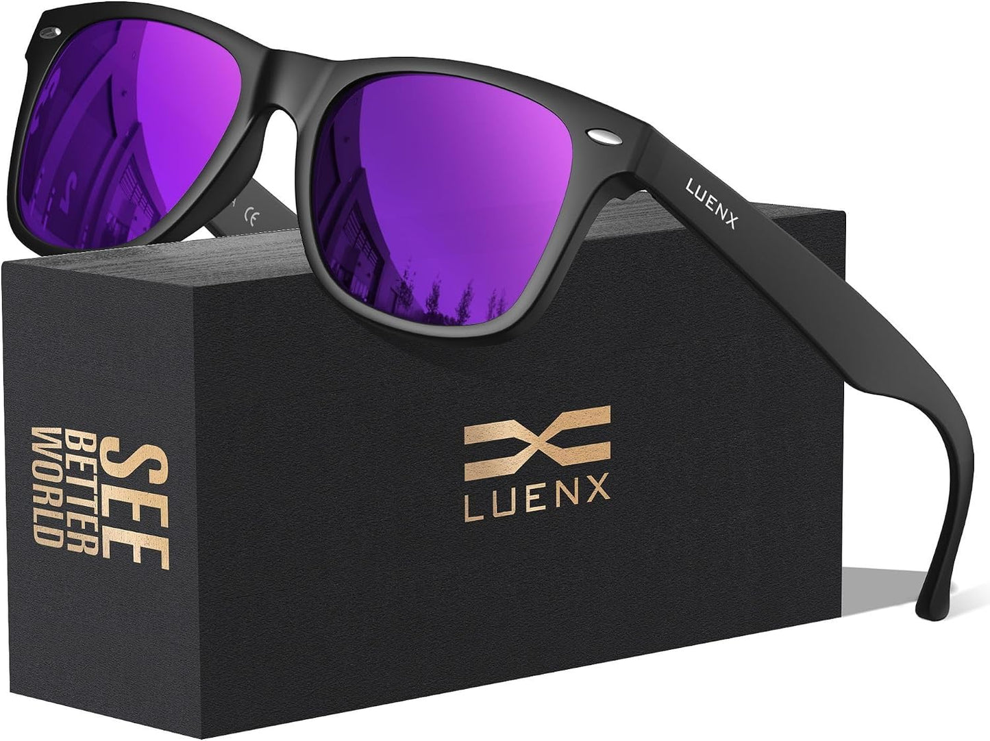 LUENX Polarized Sunglasses – UV400, Square Frame, Anti-Slip, Men & Women