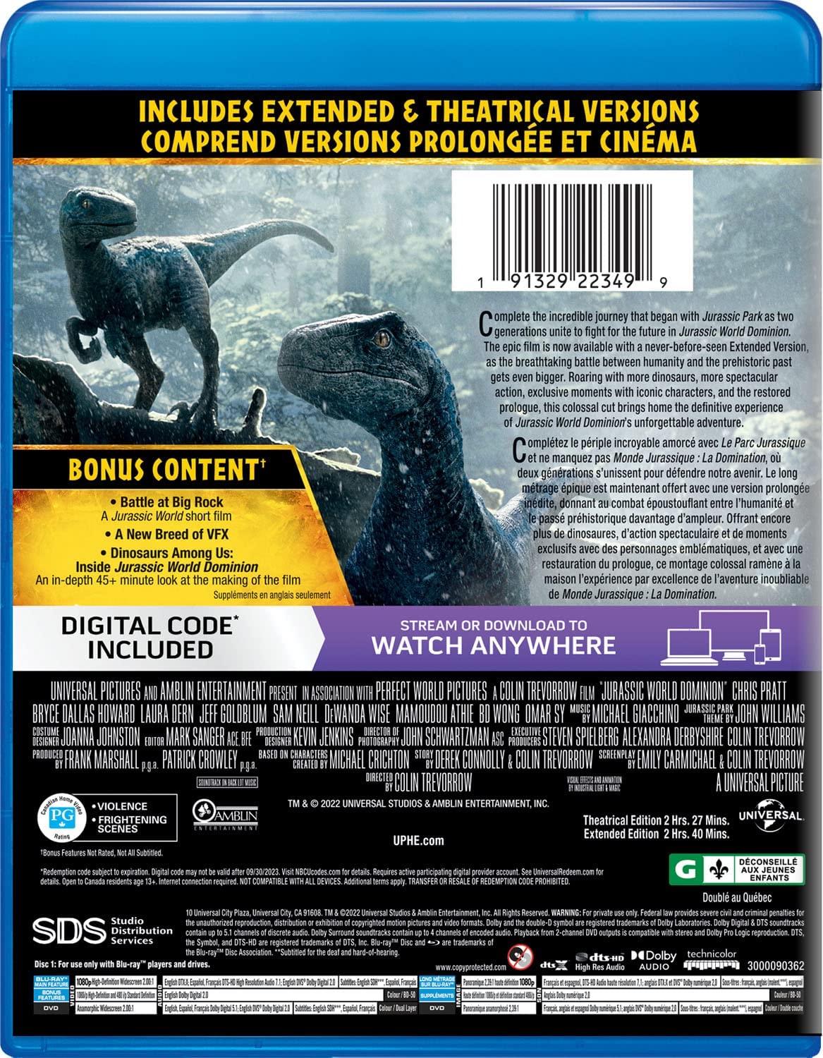 Jurassic World Dominion - Blu-Ray/DVD