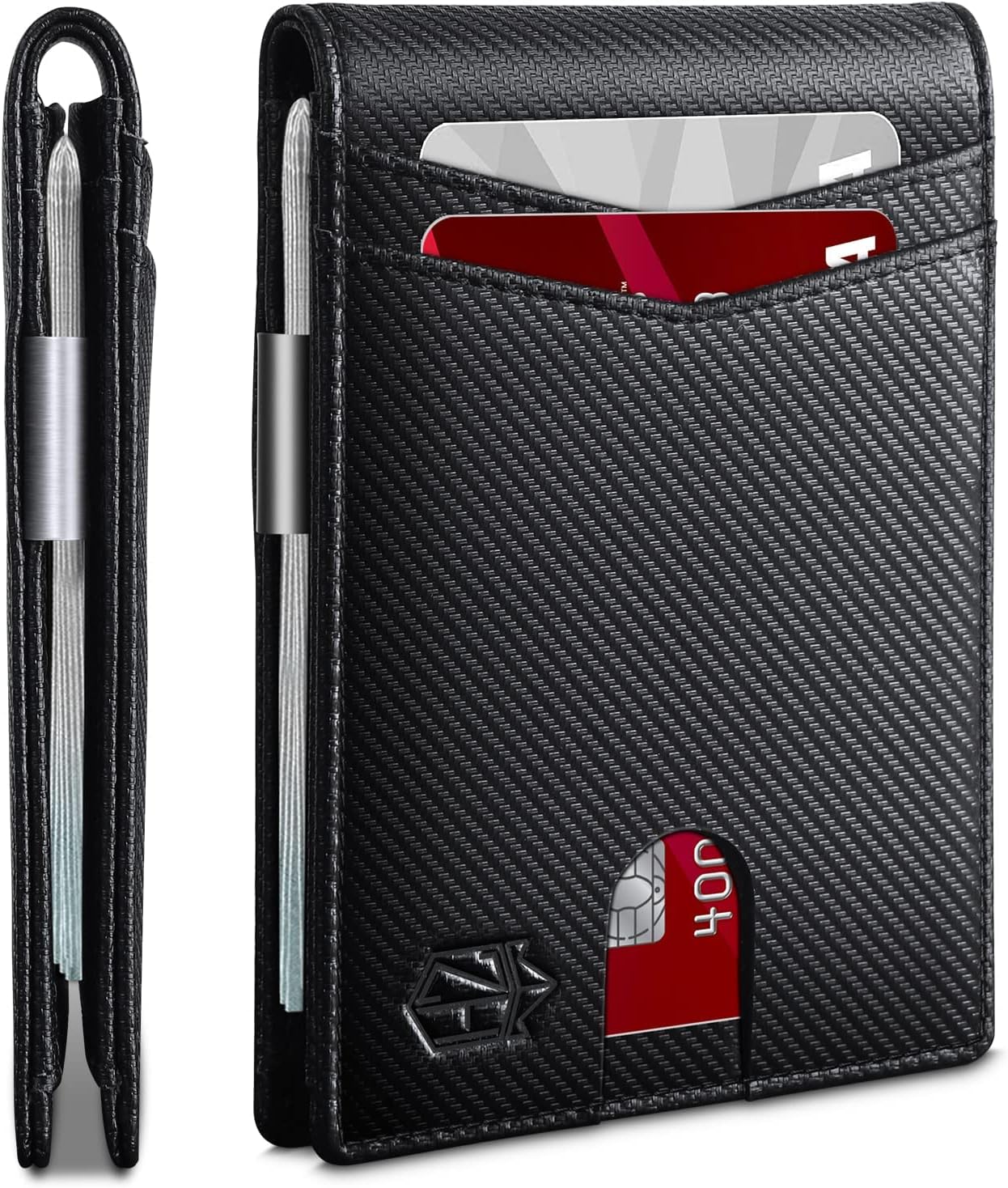 Zitahli Slim RFID Wallet for Men – Leather Bifold with Money Clip, 12 Card Slots