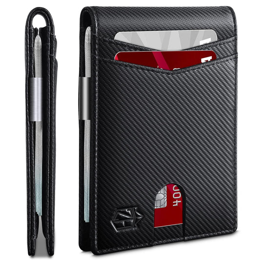 Zitahli Slim RFID Wallets for Men, Money Clip Bifold Leather Wallet Minimalist Mens Wallet with ID Window and 12 Card Slots Gift Box 🍁 All In One Marketplace Canada