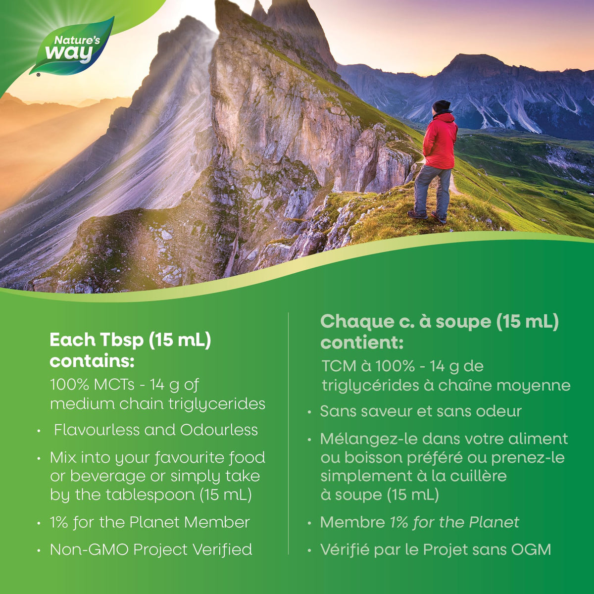 Nature's Way 100% Pure MCT Oil From Coconut – 14g MCT Per Serving – Paleo and Keto friendly – Certified Organic – Non-GMO Project Verified – Vegetarian, Gluten-free, & Flavourless – 887 mL, Value Size 🍁 All In One Marketplace Canada