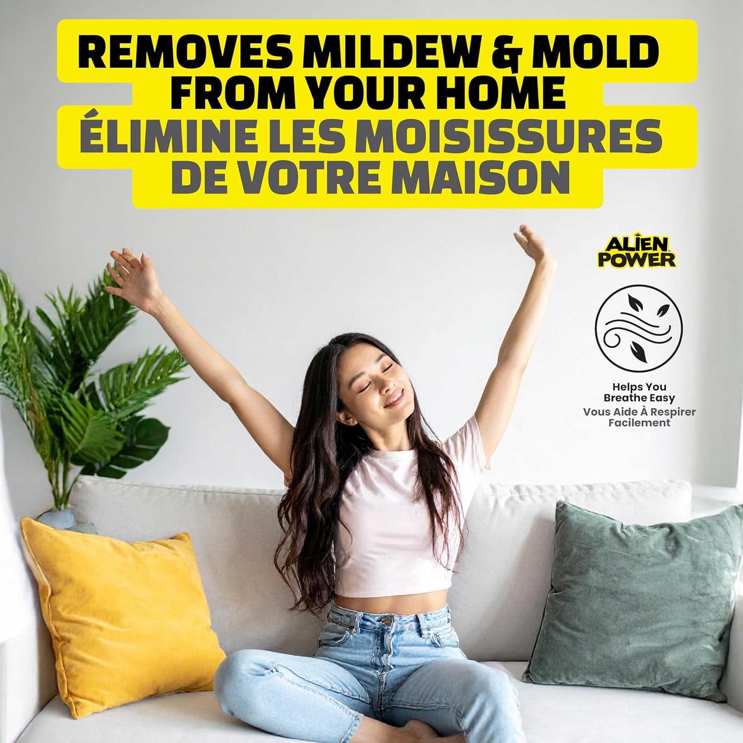 Alien Power – No-Scrub Mold & Mildew Stain Remover 48 oz (2-Pack)