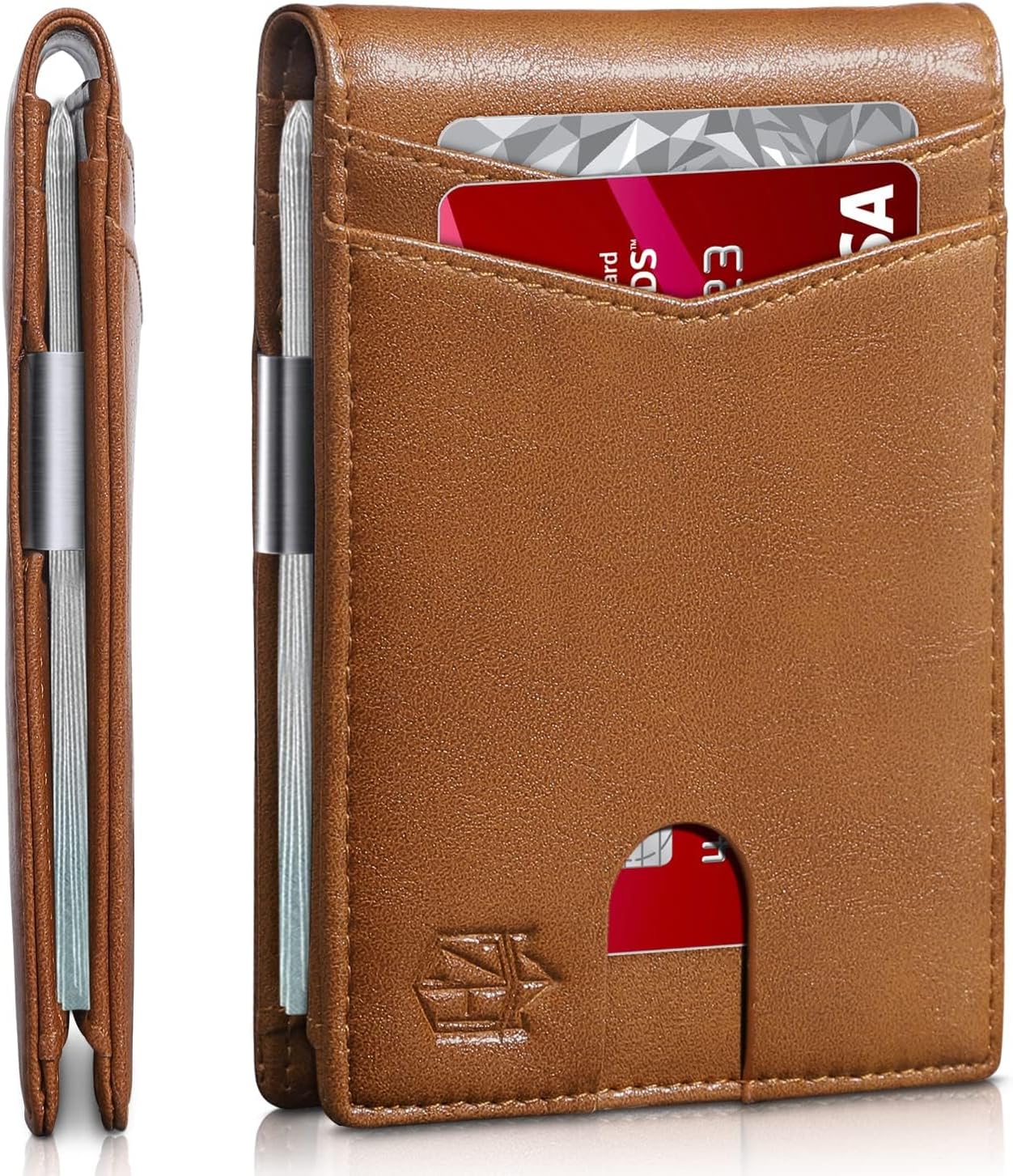 Zitahli Slim RFID Wallet for Men – Leather Bifold with Money Clip, 12 Card Slots