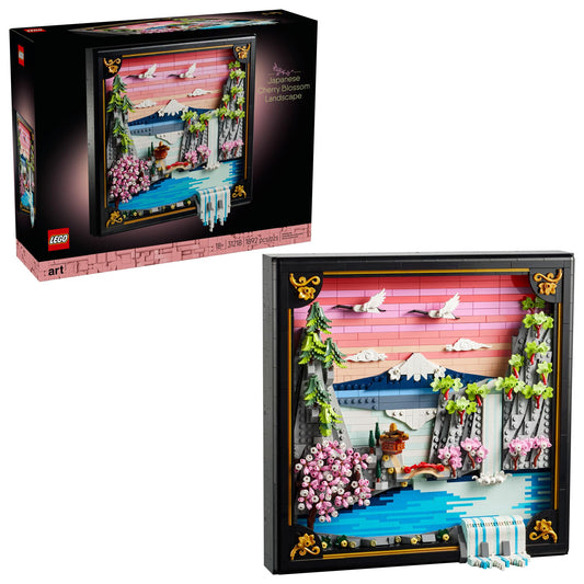 LEGO Art Japanese Cherry Blossom Landscape Building Set for Adults - Room Decoration & Gift for Women & Men, Ages 18+ - Framed Wall Decor, Stand or Hang to Display - 31218 🍁 All In One Marketplace Canada
