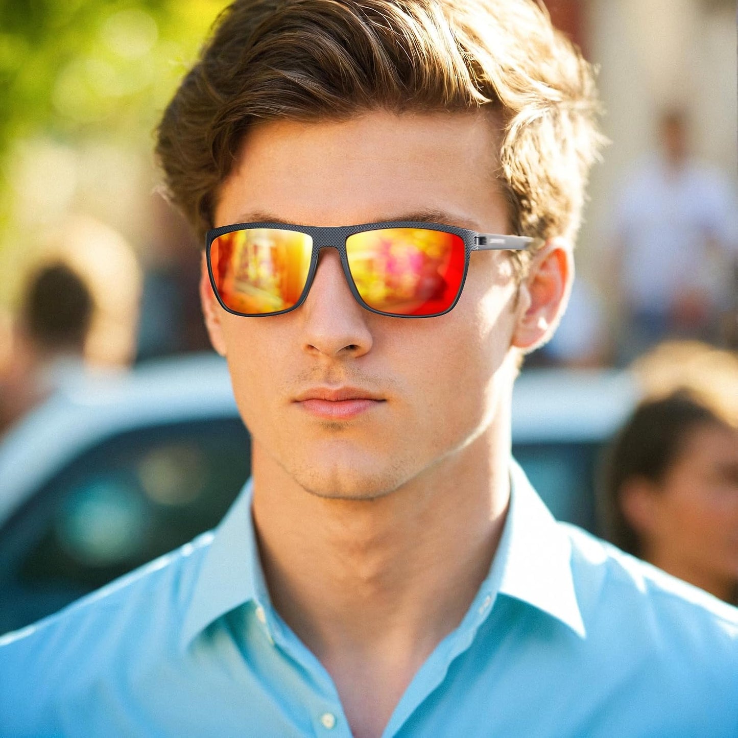 ZENOTTIC Polarized Sunglasses for Men – Lightweight TR90 Frame, UV400, Square