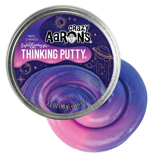 Crazy Aaron's Intergalactic Triple Color Changing Thinking Putty - 4" Tin Stress and Anxiety Reducing - Non-Toxic Sensory Play Putty - Never Dries Out - Creative Toy for Kids and Grown ups 🍁 All In One Marketplace Canada