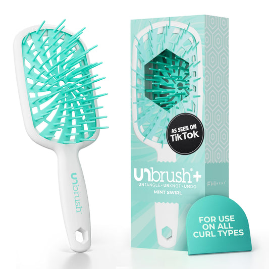 FHI Heat UNbrush Plus — Curly Hair Brush for Gentle & Effective Detangling on Wet or Dry Fragile Hair Types — Detangler Brush w/ 84 UltraFlex Bristles, Ultra-light, Vented, Anti Static Hairbrush 🍁 All In One Marketplace Canada