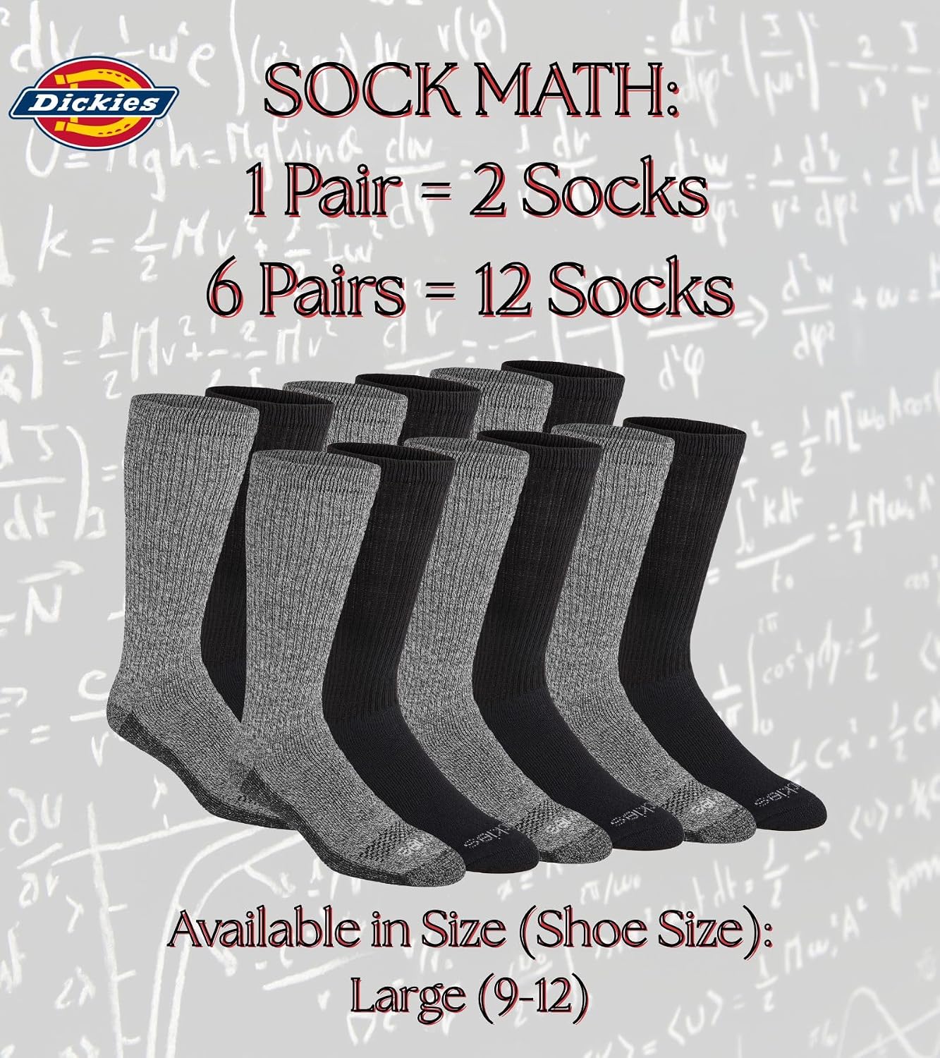 Dickies Men's Dri-Tech Moisture Control Boot Socks – Multi-Pack