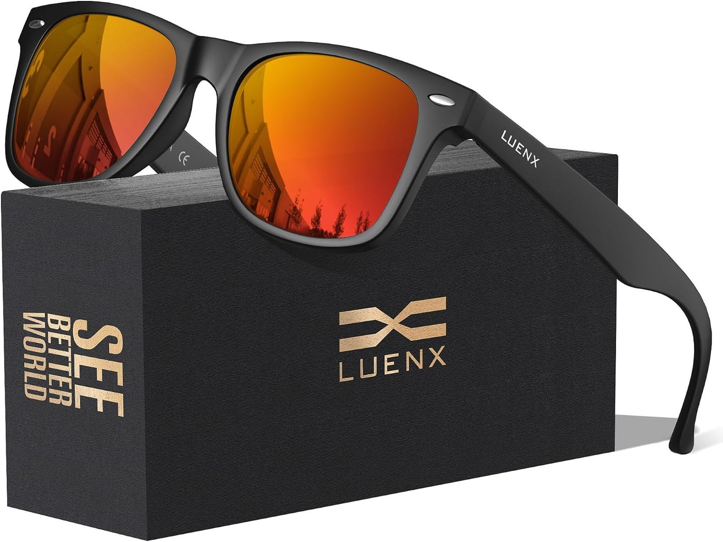 LUENX Polarized Sunglasses – UV400, Square Frame, Anti-Slip, Men & Women
