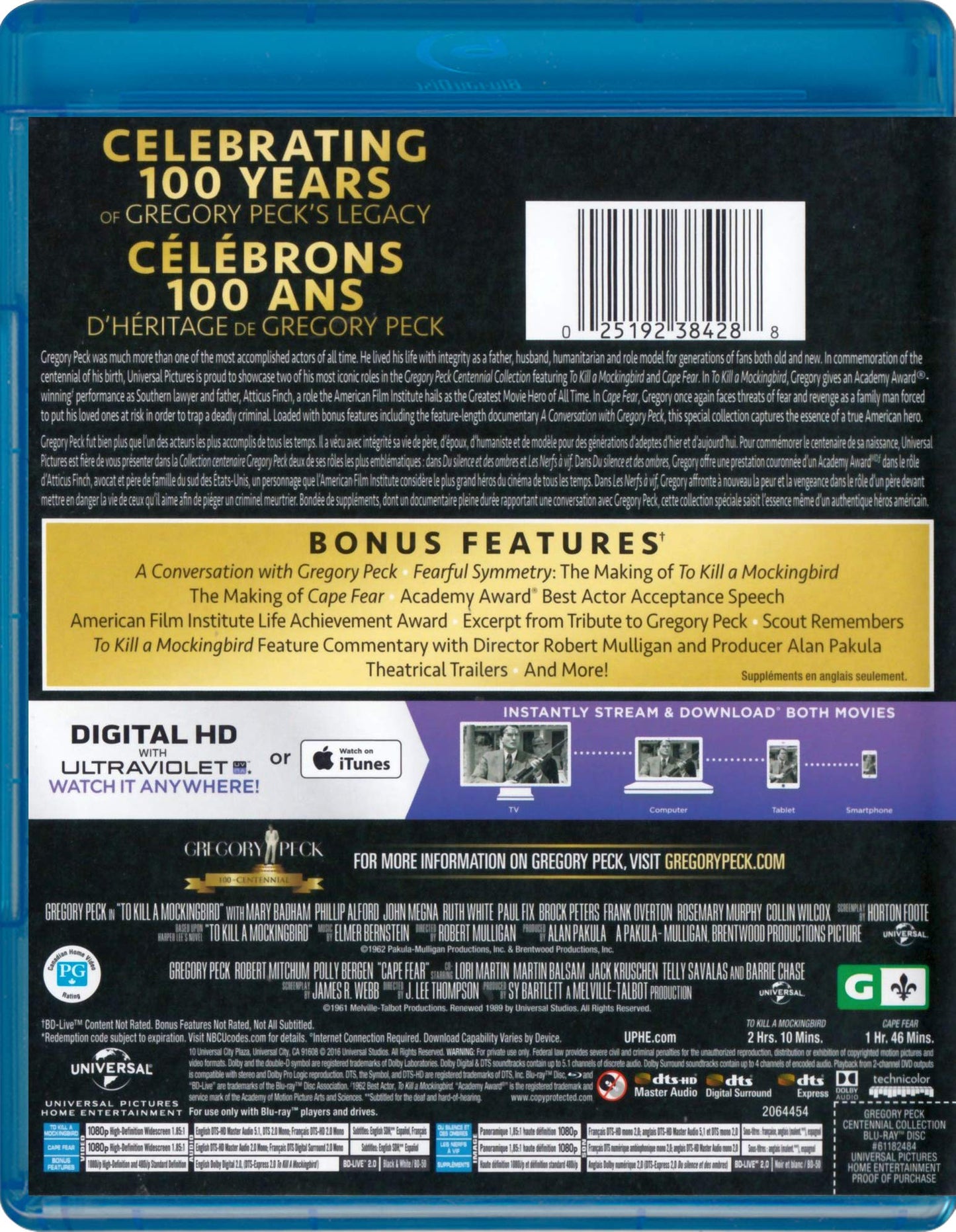 Gregory Peck Centennial Collection [Blu-ray + Digital HD] (Bilingual)