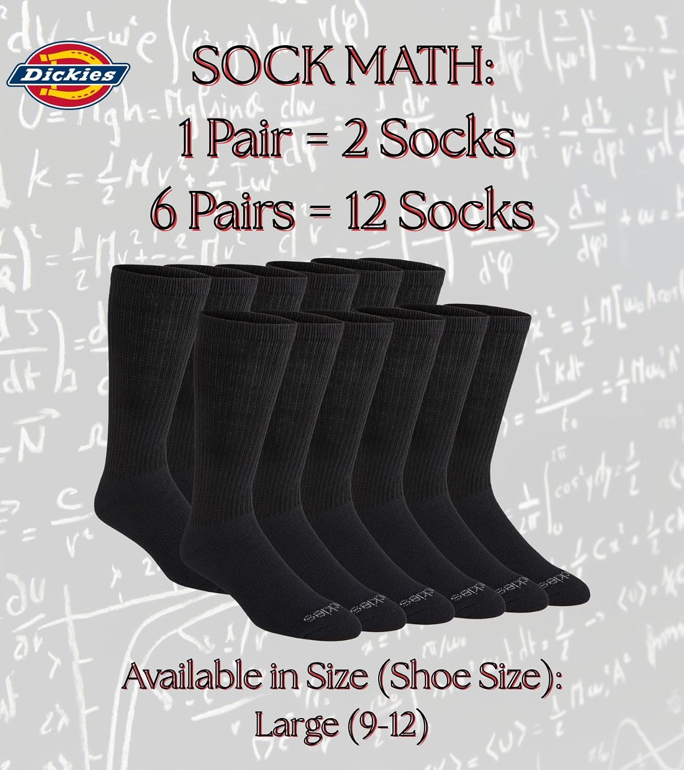 Dickies Men's Dri-Tech Moisture Control Boot Socks – Multi-Pack