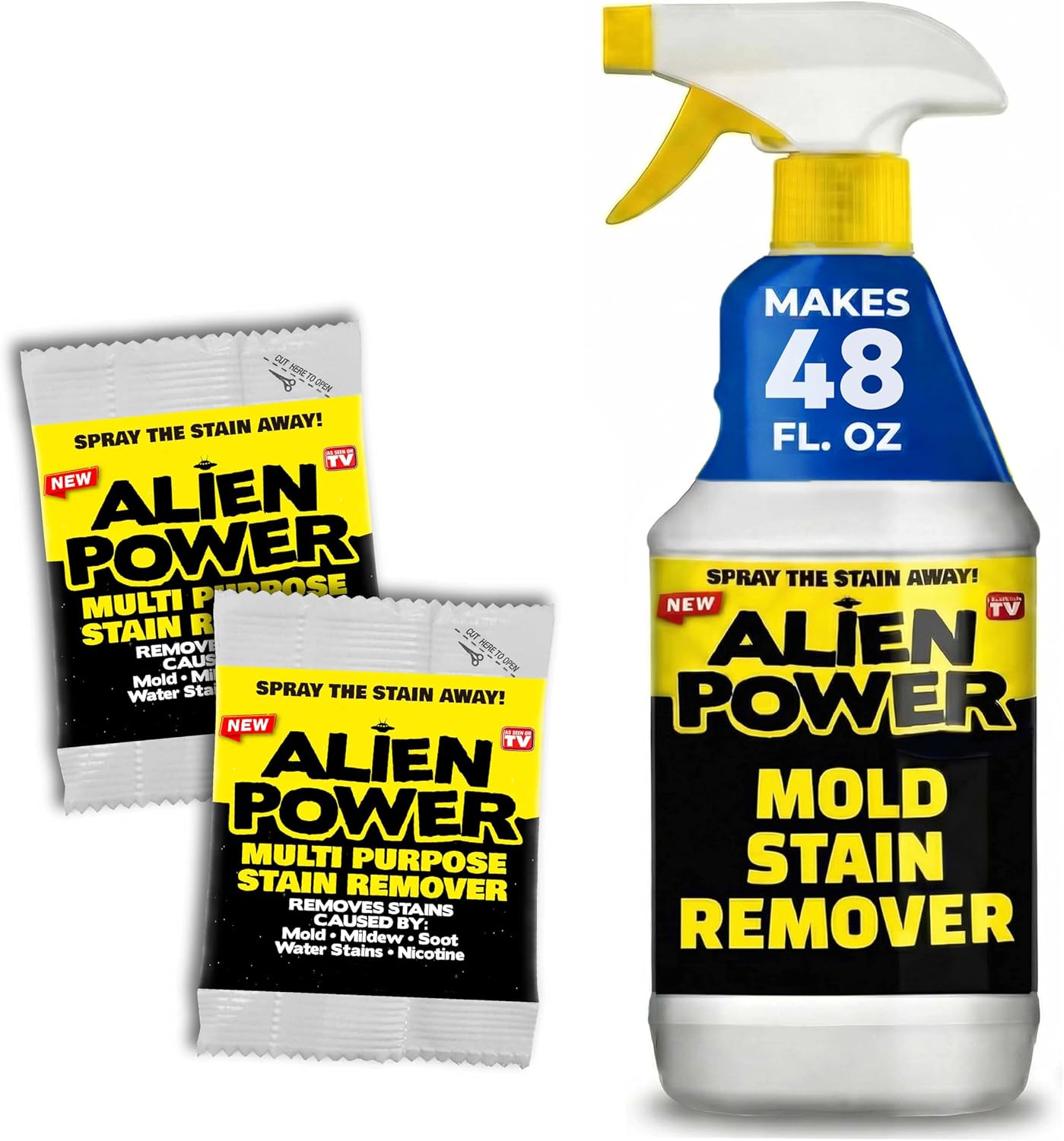 Alien Power – No-Scrub Mold & Mildew Stain Remover 48 oz (2-Pack)