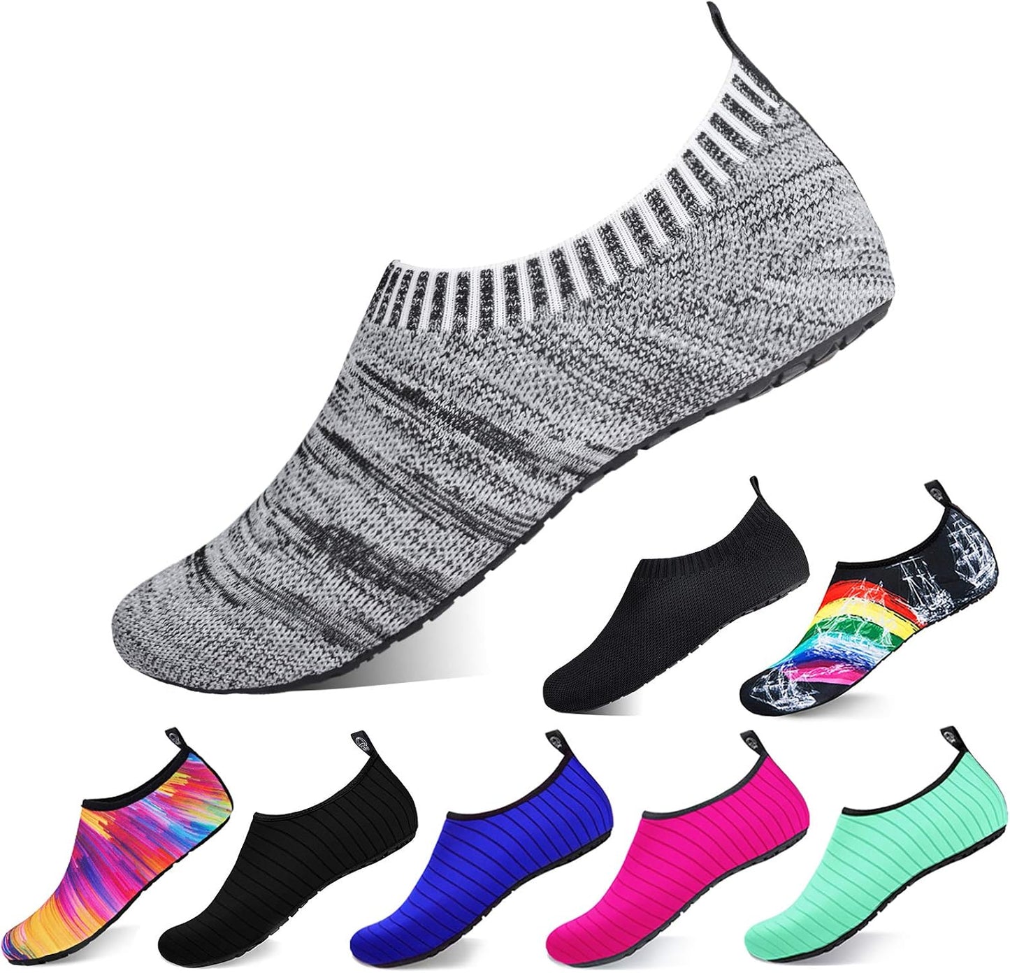 semai Quick-Dry Water Shoes – Non-Slip Aqua Socks for Beach, Swimming & Yoga, Men Women Kids