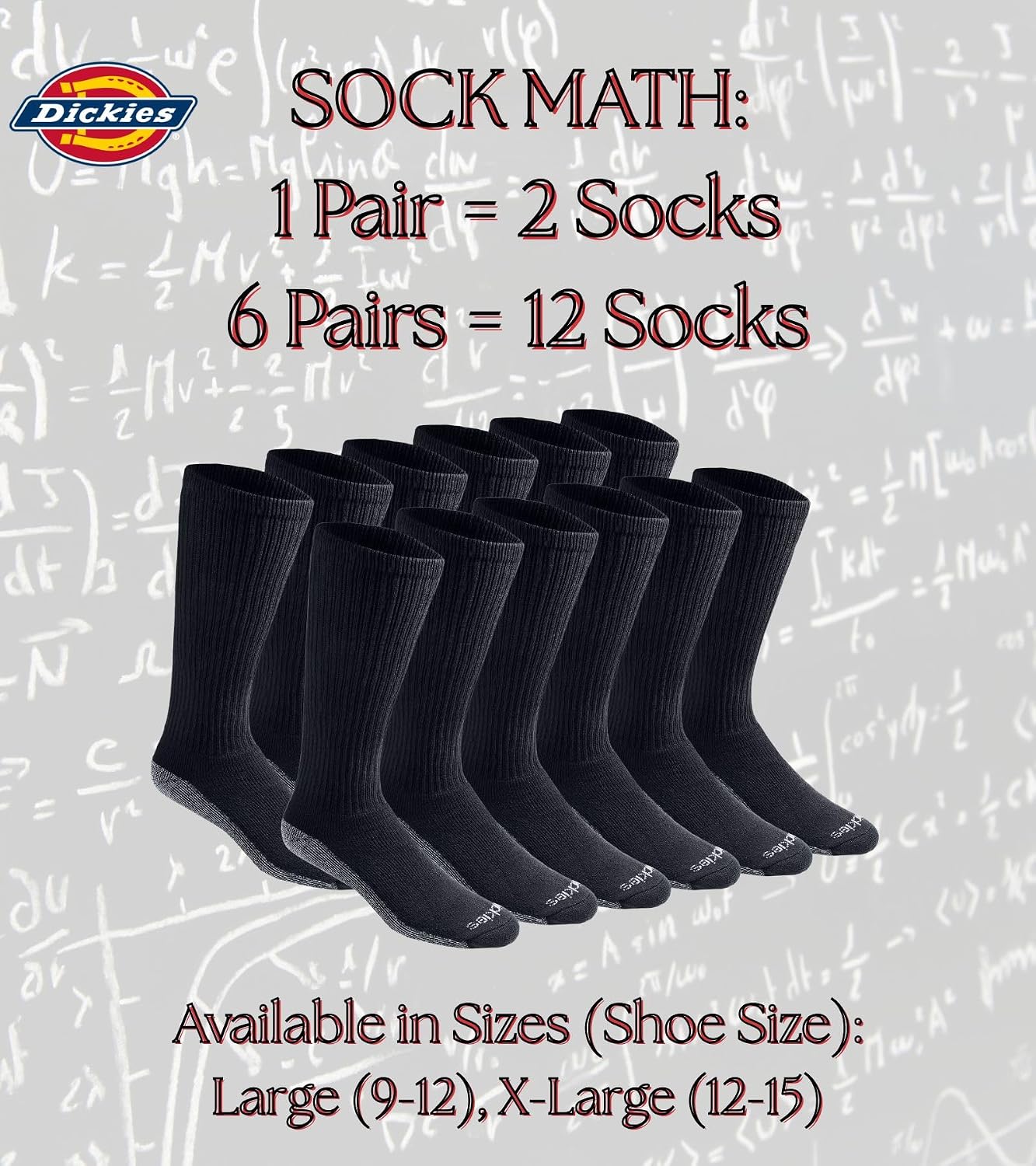 Dickies Men's Dri-Tech Moisture Control Boot Socks – Multi-Pack