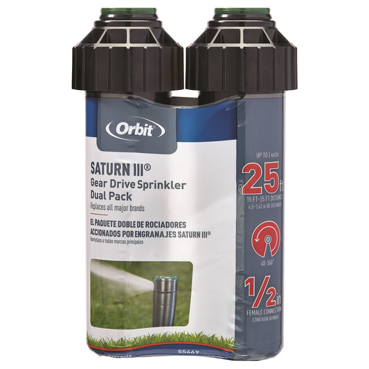 Orbit 55469 – Sprinkler Saturn III Medium Scope, pre-Installed with Nozzle, 5.50 x 11 x 17 cm, Black/Green 🍁 All In One Marketplace Canada