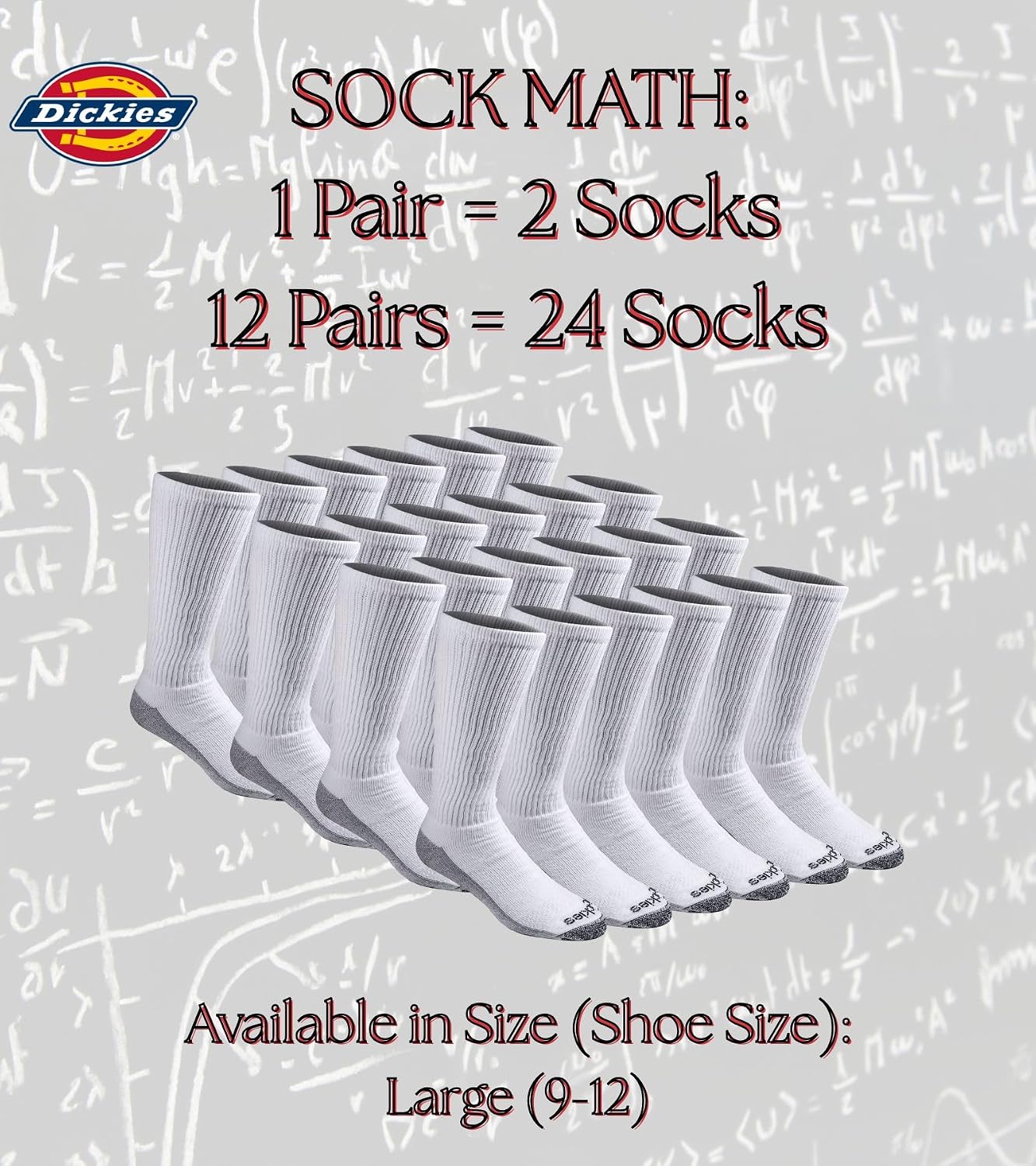Dickies Men's Dri-Tech Moisture Control Boot Socks – Multi-Pack