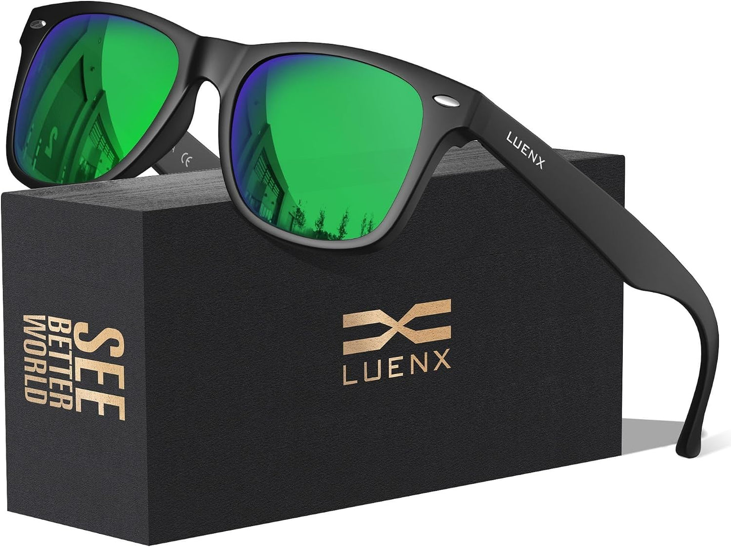 LUENX Polarized Sunglasses – UV400, Square Frame, Anti-Slip, Men & Women