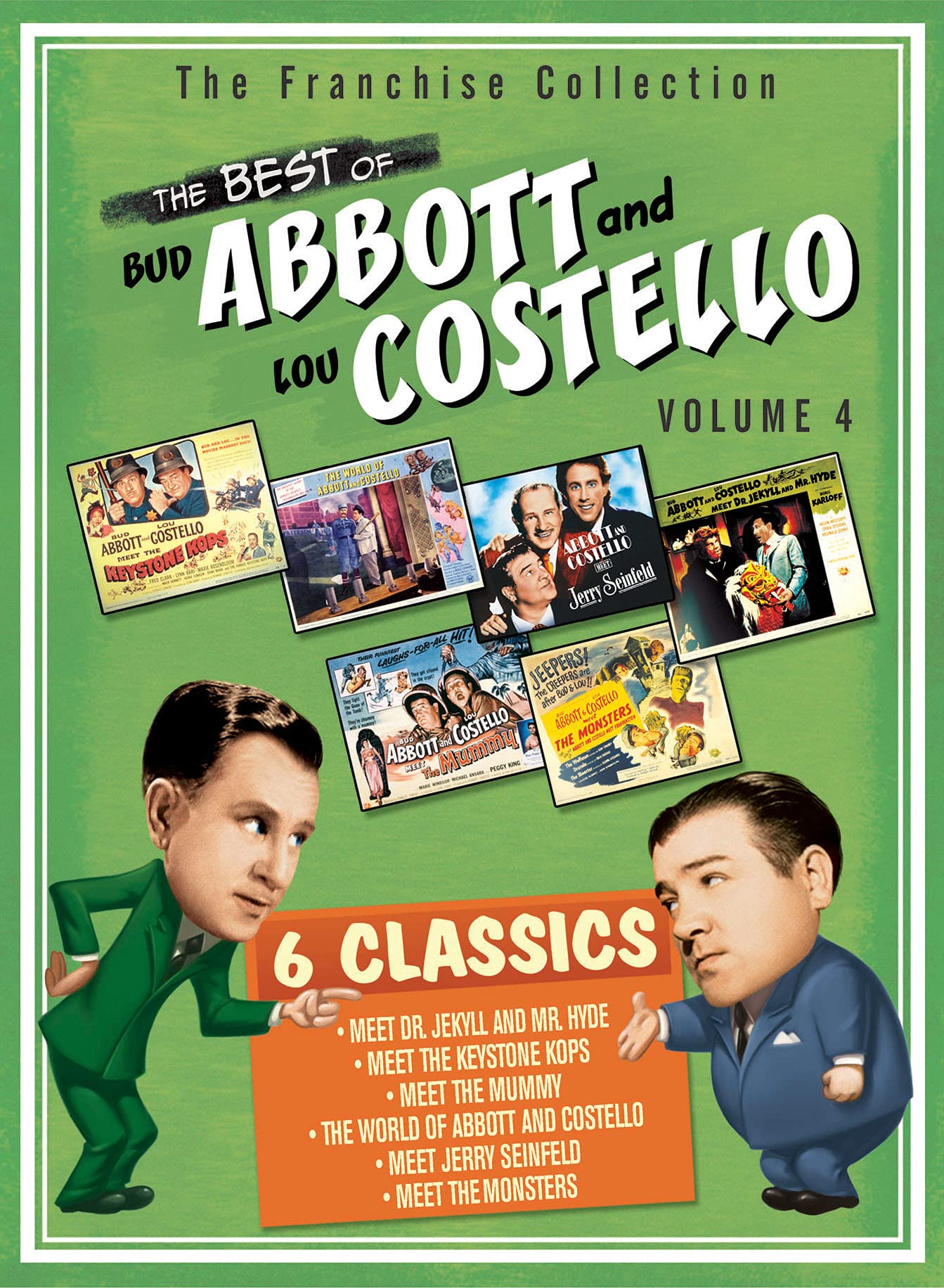 The Best of Abbott & Costello, Vol. 4 (Meet Dr. Jekyl & Mr. Hyde / Meet The Keystone Cops / Meet The Mummy / Meet Jerry Seinfeld / Meet The Monsters / The World Of Abbott & Costello) - DVD (Used)