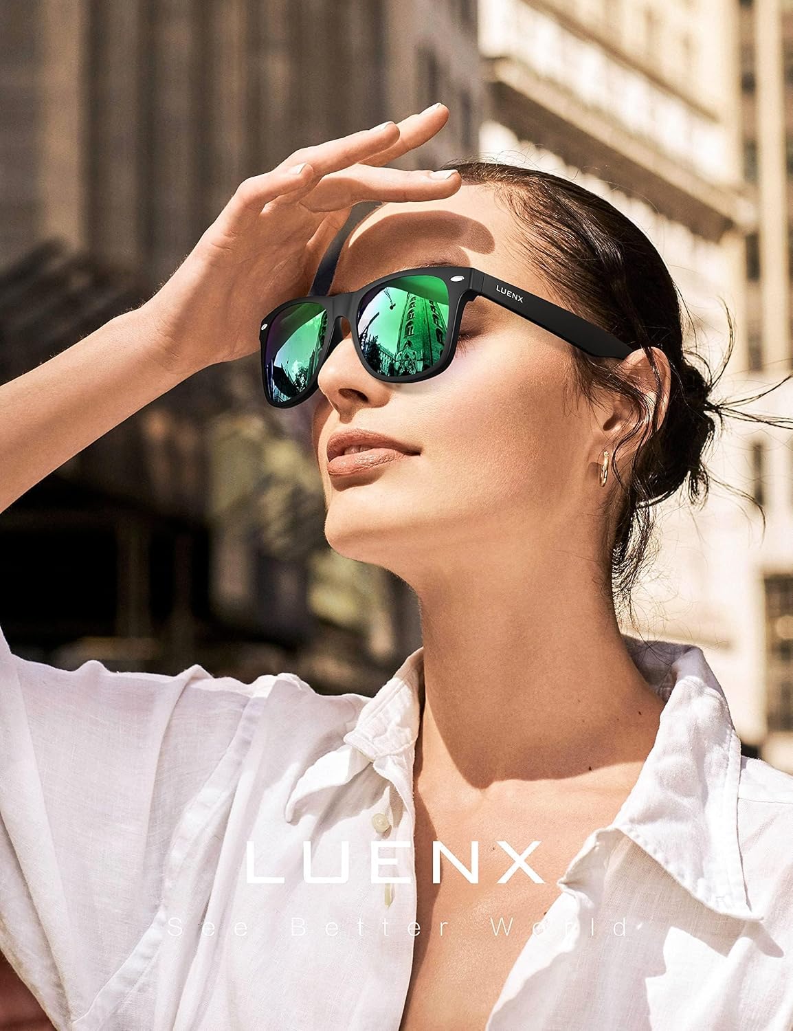 LUENX Polarized Sunglasses – UV400, Square Frame, Anti-Slip, Men & Women