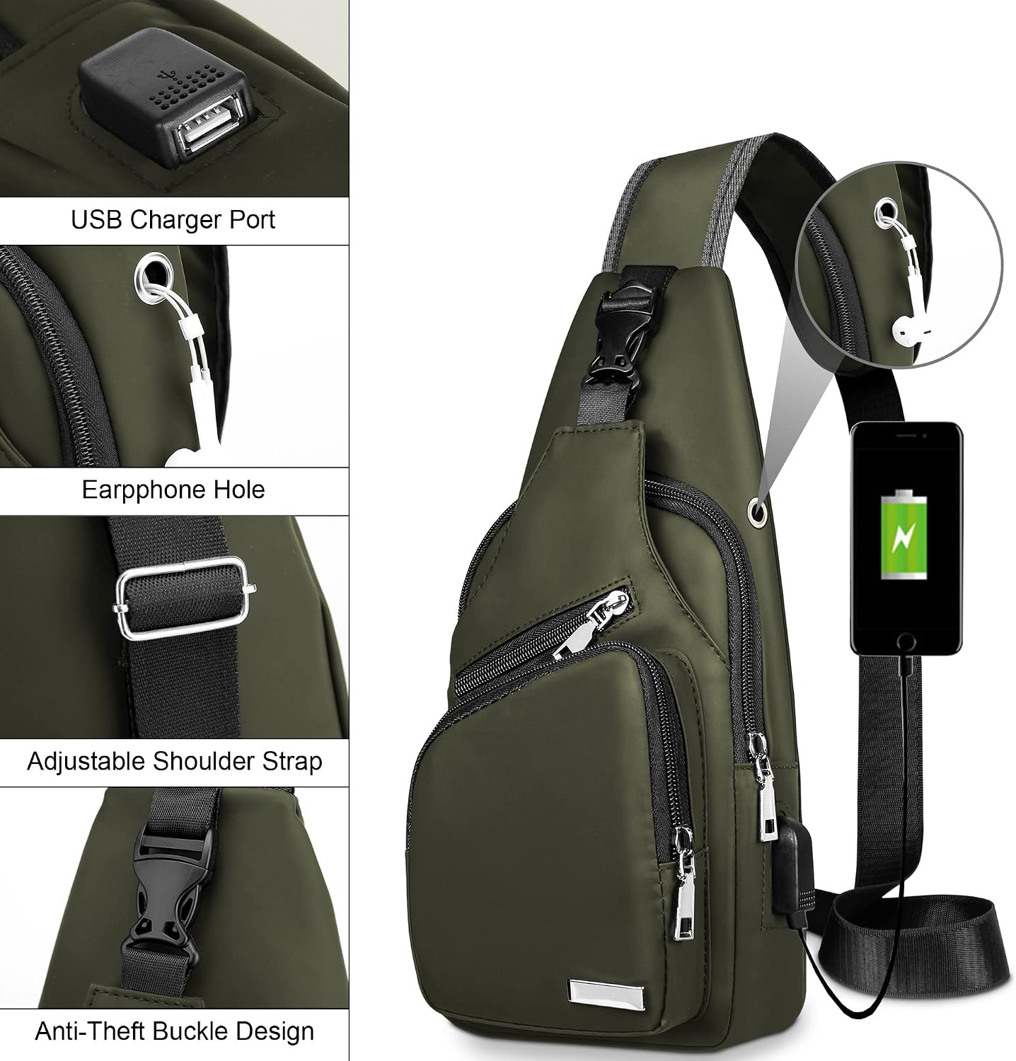 Waterproof Sling Bag – Crossbody Backpack for Men & Women, Hiking Daypack, Chest Bag