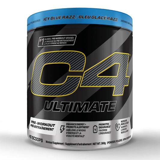 Cellucor C4 Ultimate Pre Workout Powder - Sugar Free Preworkout Energy with 300mg Caffeine and Creatine for Men & Women - Icy Blue Razz, 20 Servings 🍁 All In One Marketplace Canada