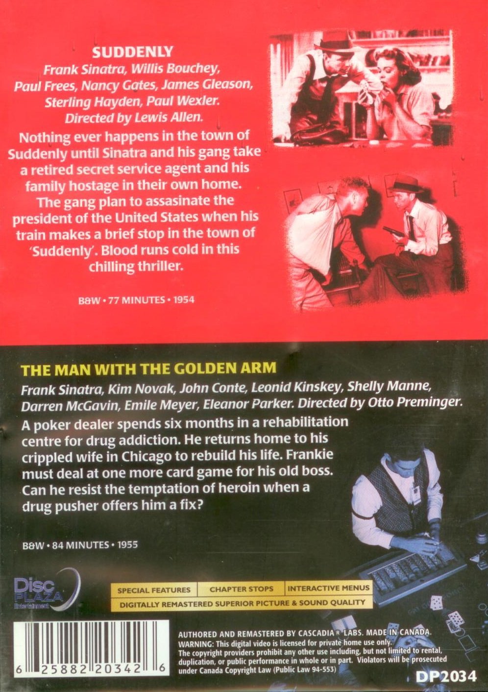 Suddenly/The man with the golden arm Double Feature